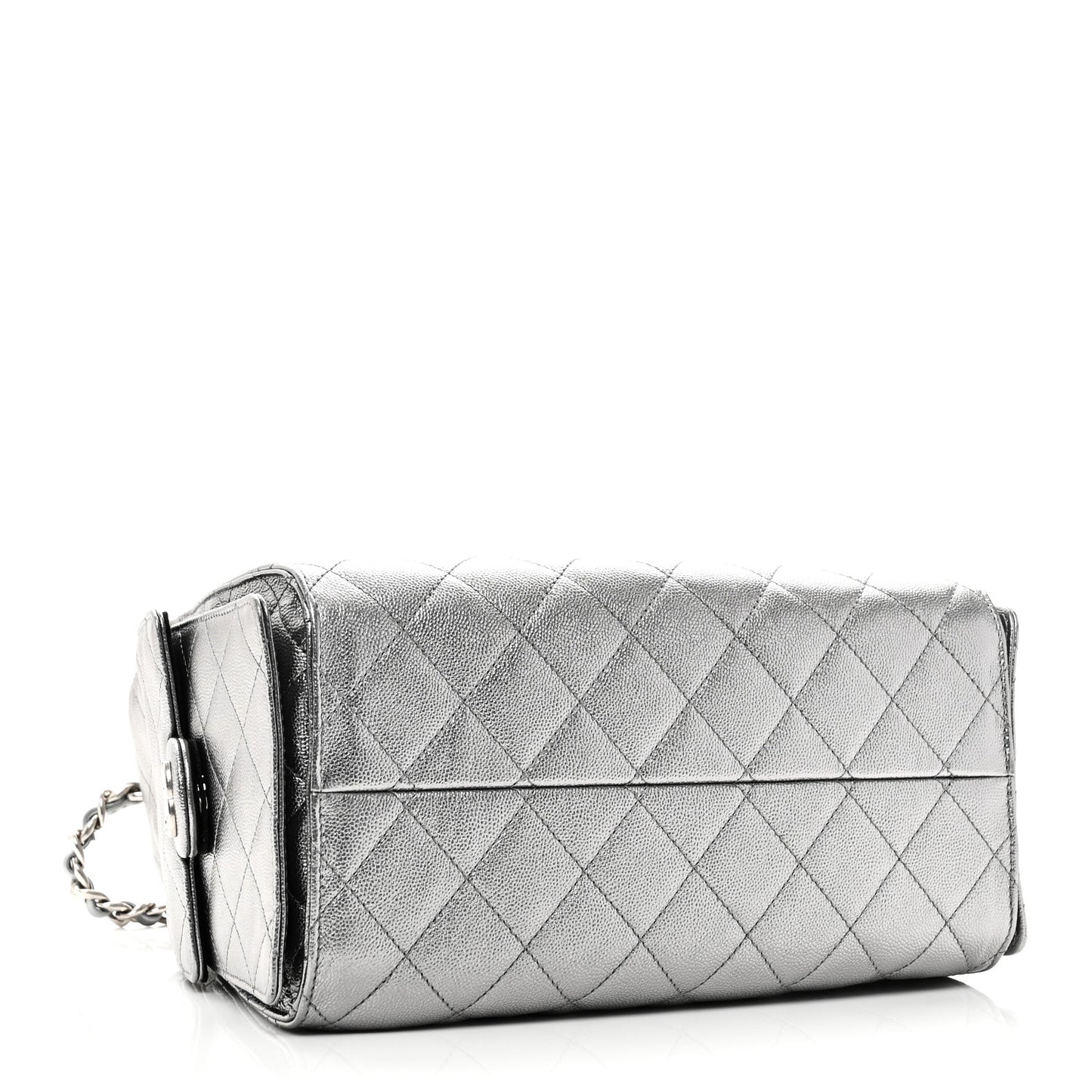 Metallic Caviar Quilted Small Chanel 25 Handbag Anthracite
