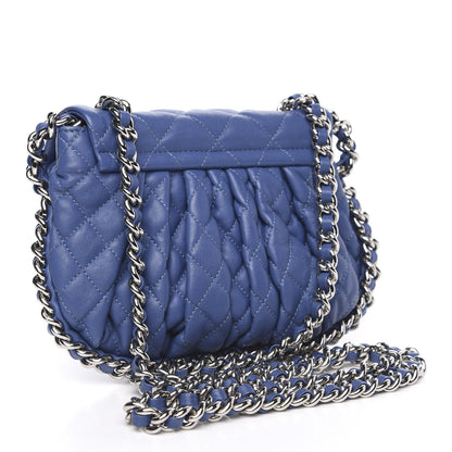 Chanel Washed Lambskin Quilted Mini Chain Around Flap Blue 3 of 15
