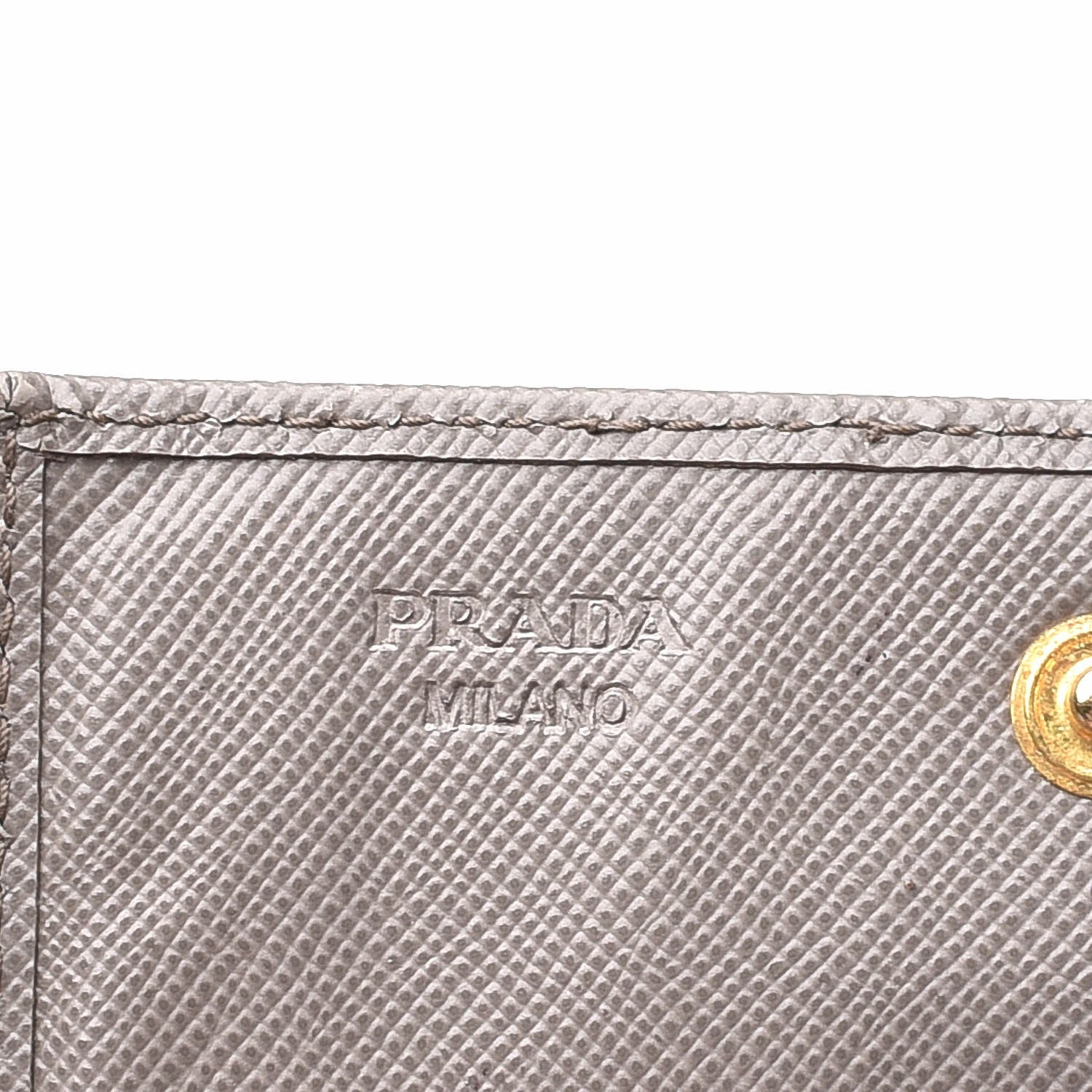 Prada Saffiano Metal Bi-Fold Card Holder Wallet Argilla 6 of 8