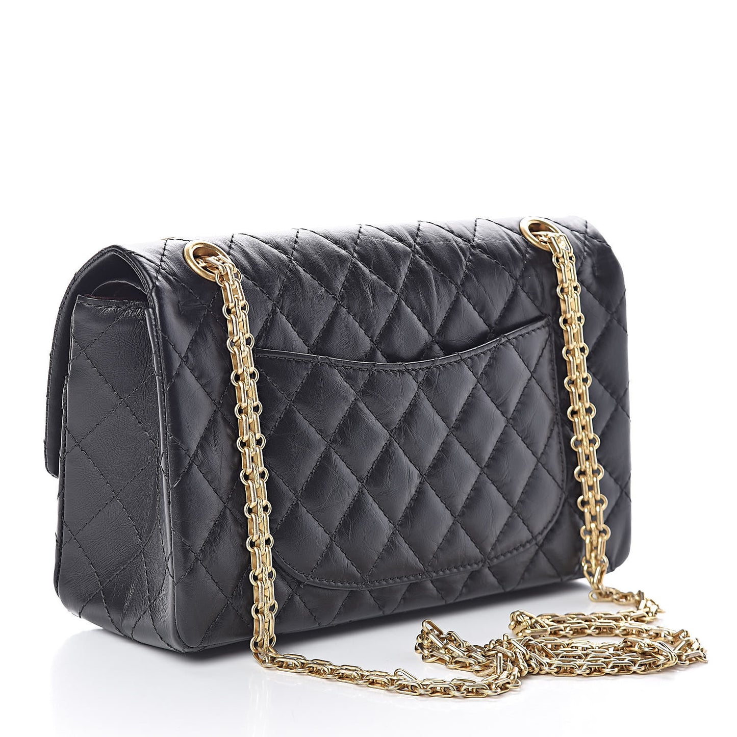 Aged Calfskin Quilted 2.55 Reissue 225 Flap Black