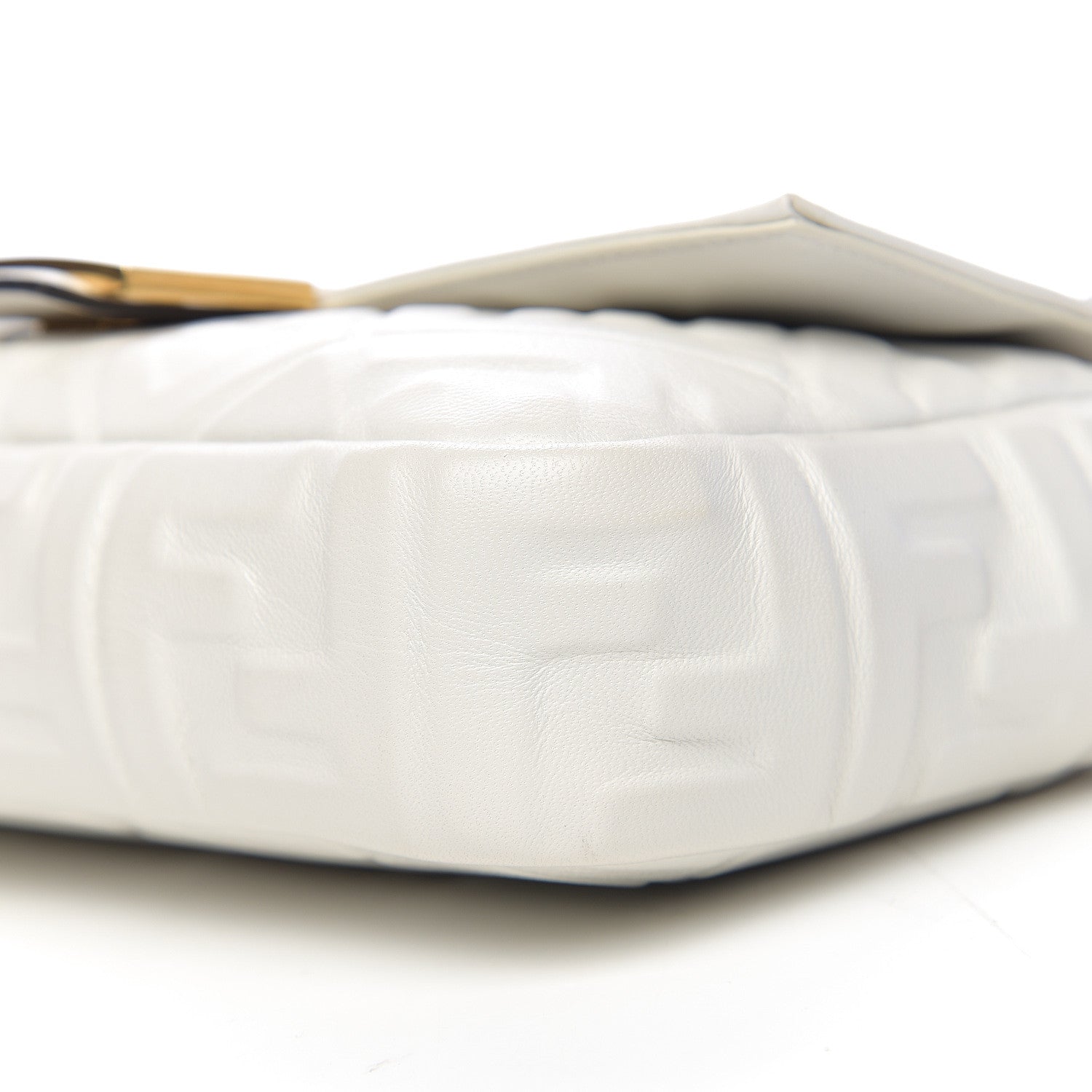 Fendi Nappa FF 1974 Embossed Baguette White 8 of 9