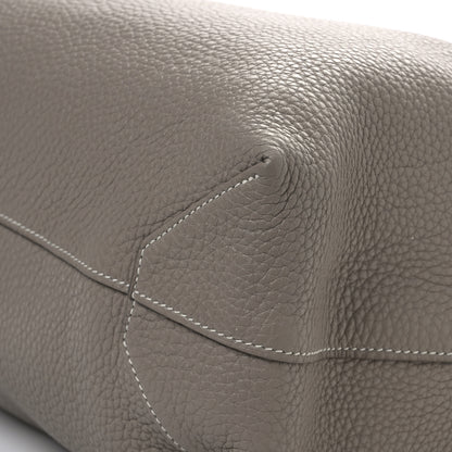 Hermes Taurillon Clemence Double Sens 45 Reversible Tote Mykonos Gris Tourterelle 14 of 16