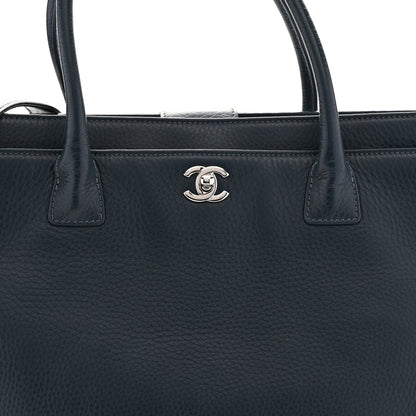 Chanel Deerskin Cerf Executive Shopper Tote Dark Blue 9 of 13