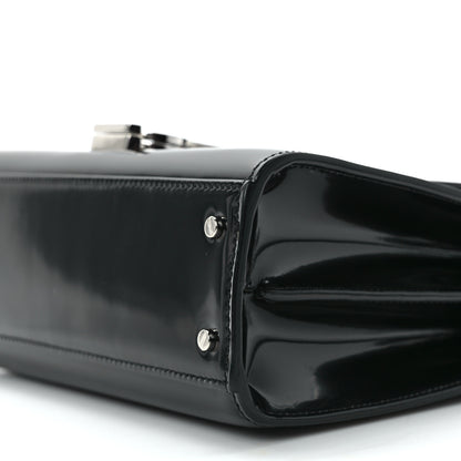 Saint Laurent Glazed Calfskin Mini Classic Monogram Cassandra Top Handle Black 9 of 14