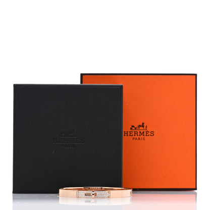 Hermes 18K Rose Gold Diamond PM Kelly Pave Bracelet SH 4 of 4