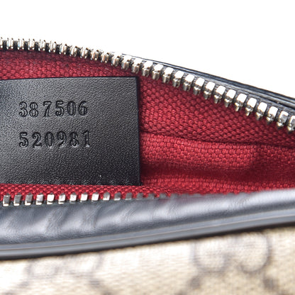 Gucci GG Supreme Monogram Web Small Shoulder Bag Black 6 of 9