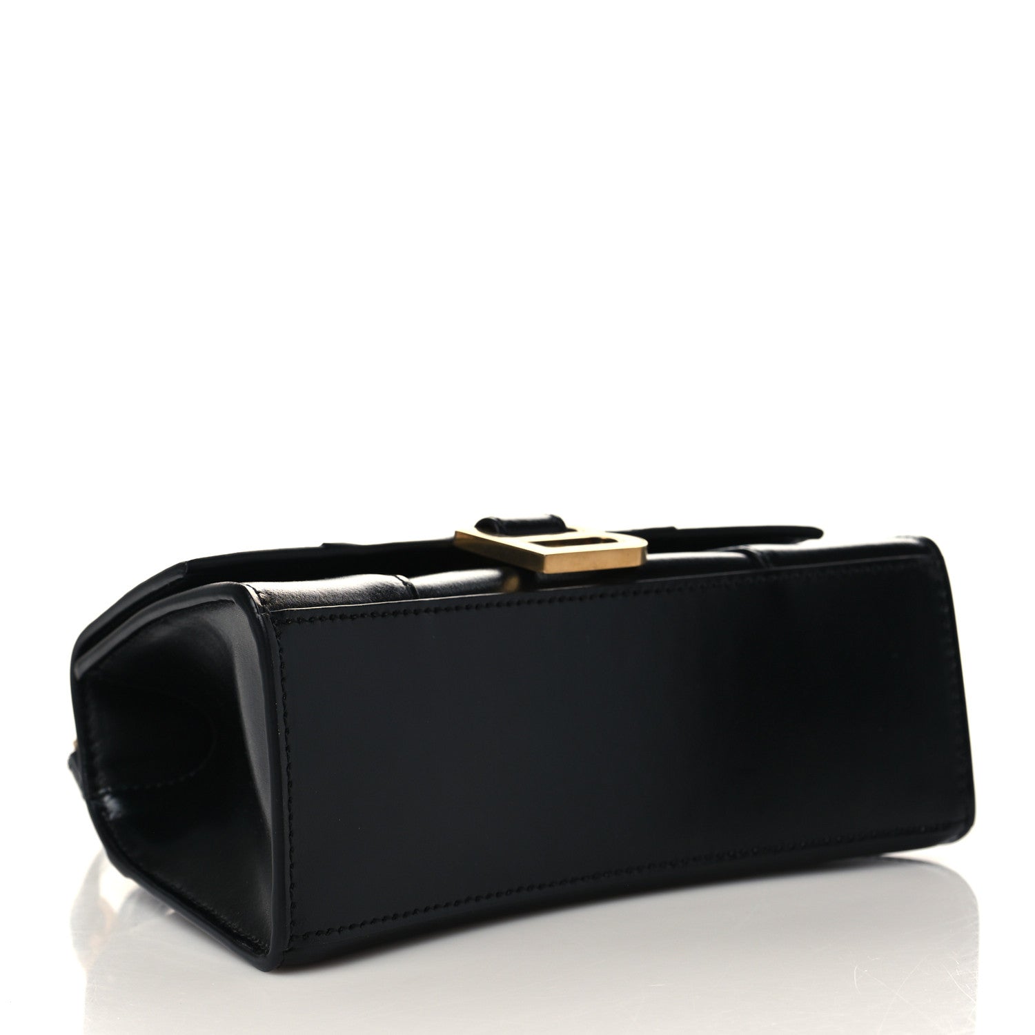 Balenciaga Shiny Box Calfskin Hourglass Top Handle Bag XS Black 4 of 10