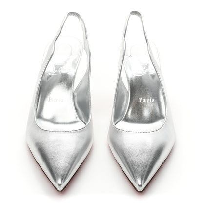 Christian Louboutin Metallic Nappa Hot Chick Slingback 70 Pumps 40 Silver 2 of 8