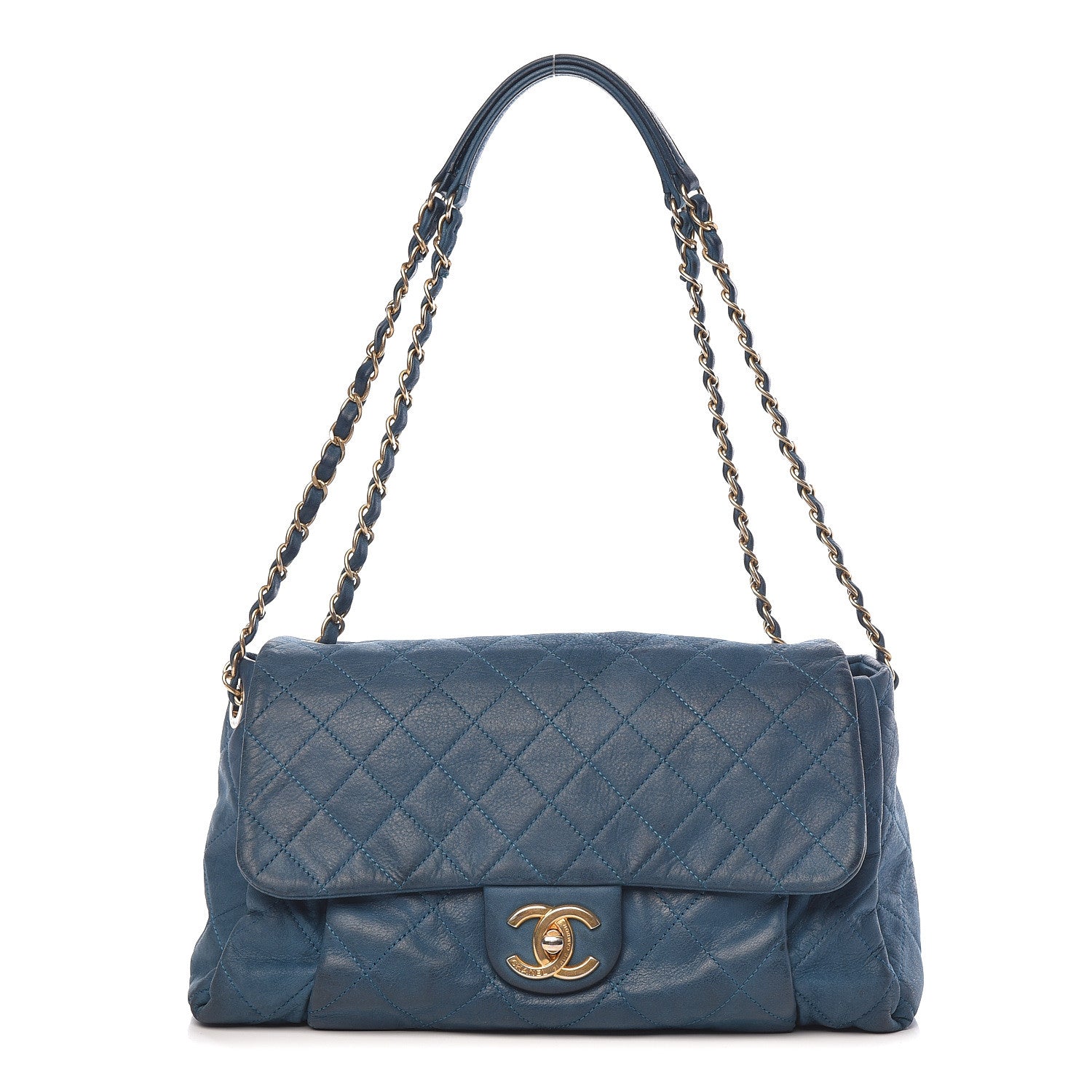 Chanel Iridescent Calfskin Large Chic Quilt Flap Dark Blue 1 of 30