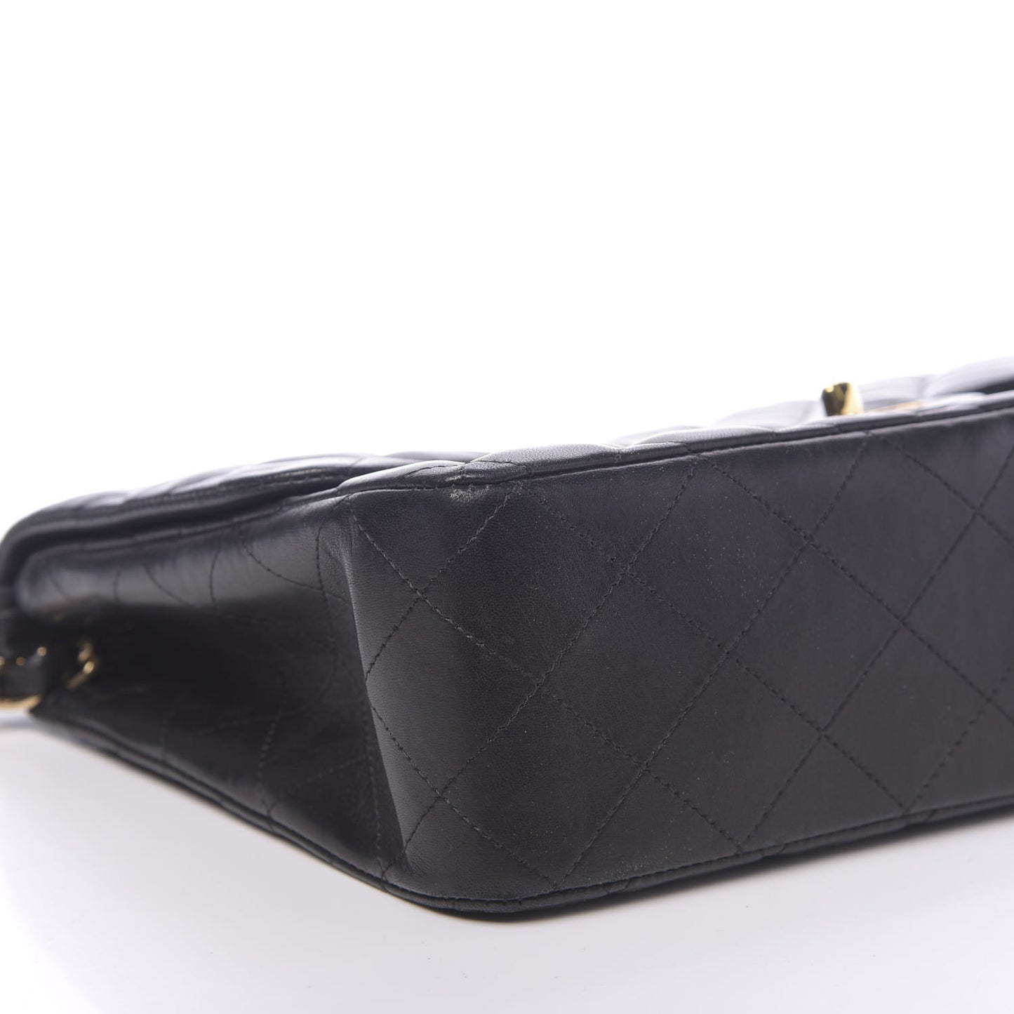 Lambskin Quilted Jumbo Single Flap Black