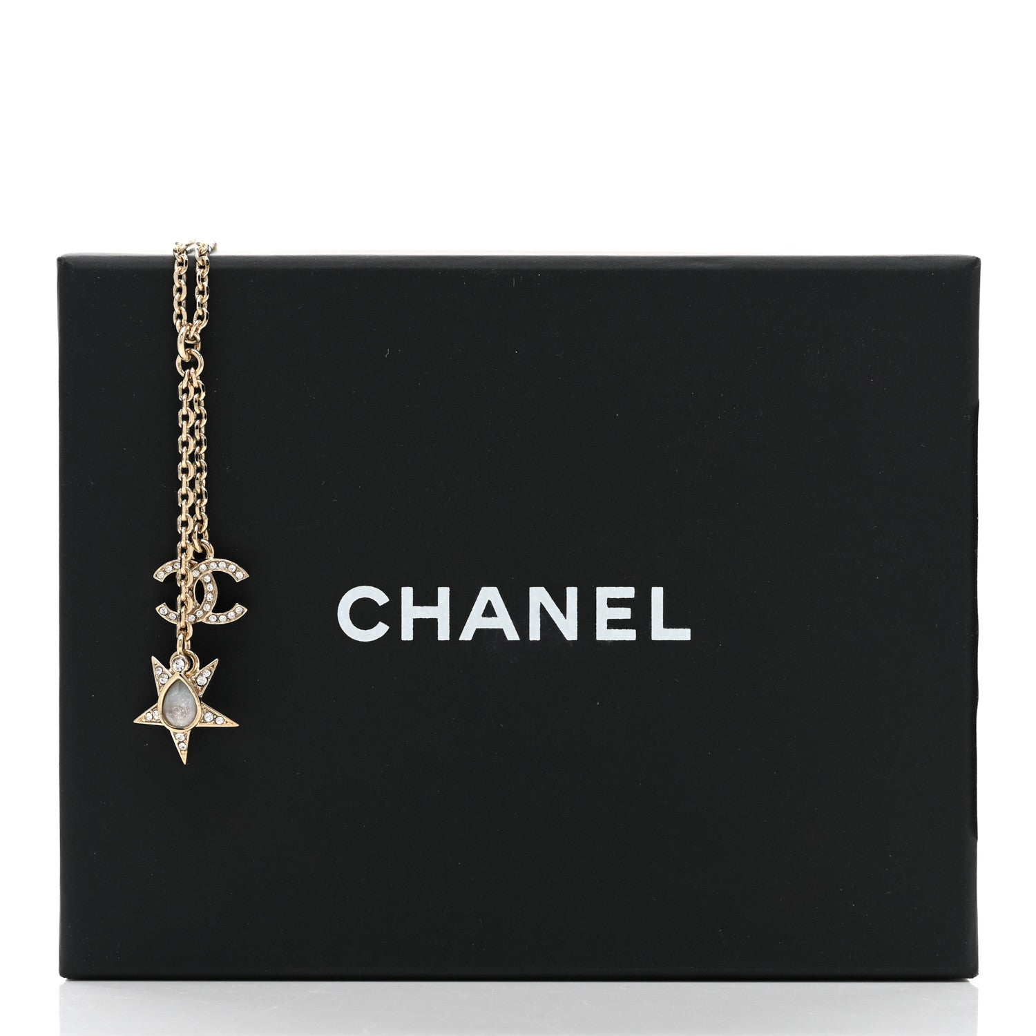 Chanel Crystal CC Star Necklace Gold 6 of 6