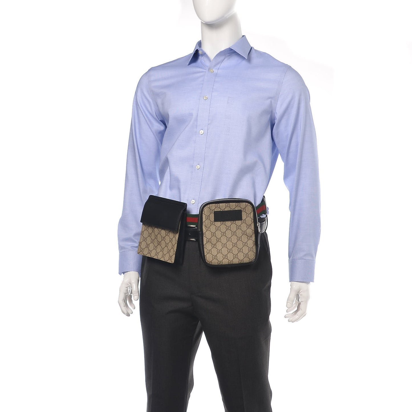 GG Supreme Monogram Web Belt Bag Black