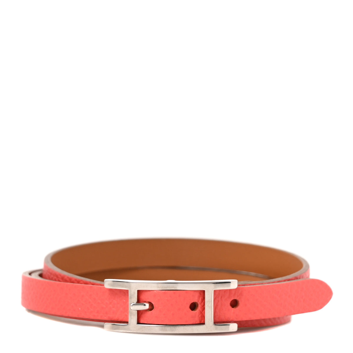 Hermes Epsom Behapi Double Tour Bracelet S Rose Extreme 1 of 5