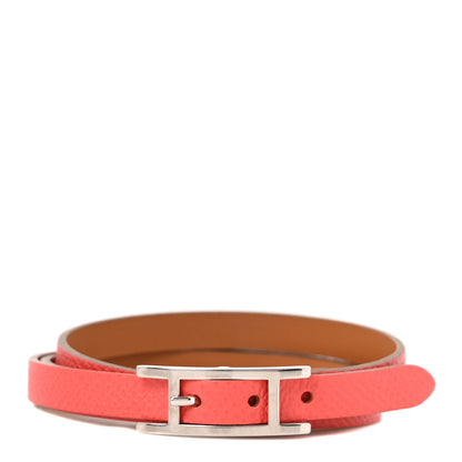 Hermes Epsom Behapi Double Tour Bracelet S Rose Extreme 1 of 5