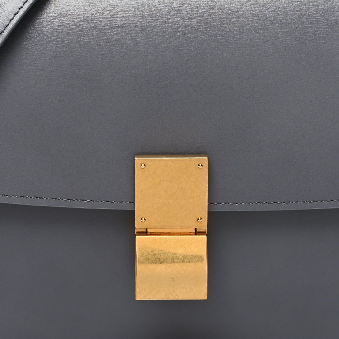 Box Calfskin Medium Classic Box Flap Bag Light Charcoal