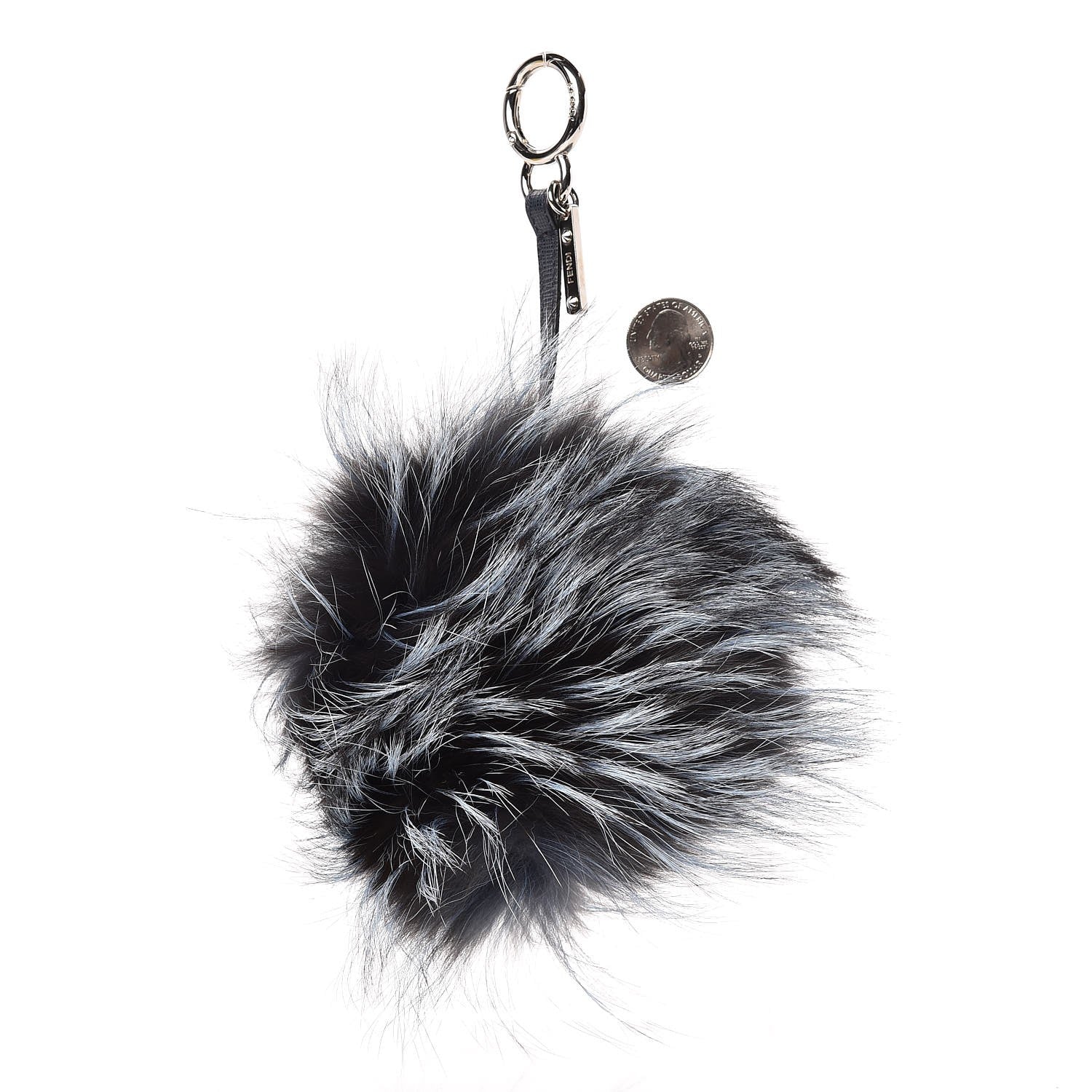 Fendi Fox Fur Vitello Nutty Monster Bag Charm Sky 2 of 4