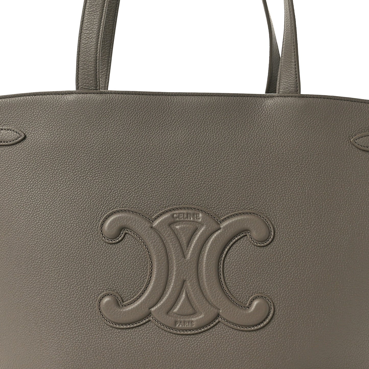 Grained Calfskin Triomphe Medium Cabas Anais Pebble