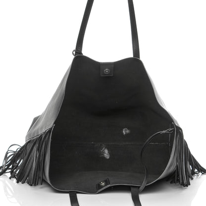 Saint Laurent Calfskin Large Fringe Shopping Tote Black 6 of 11