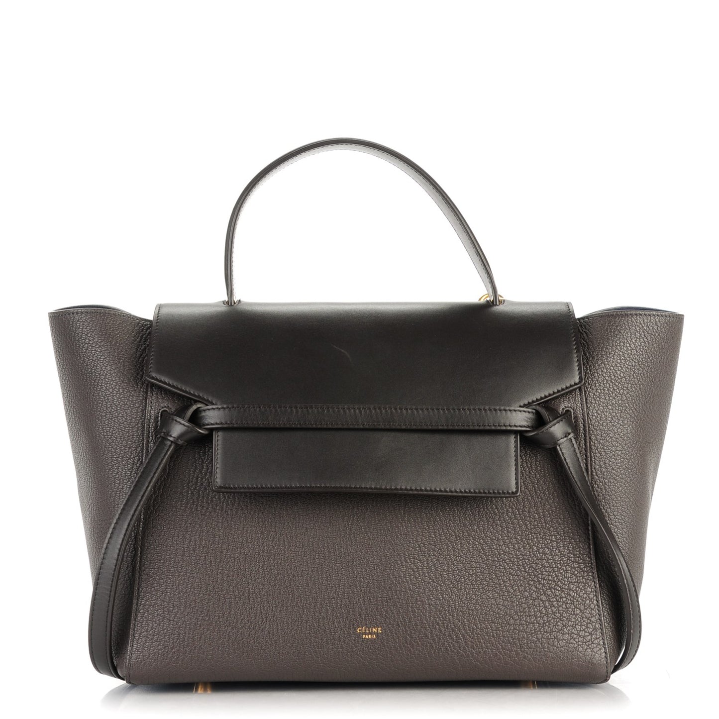 Goatskin Smooth Calfskin Mini Belt Bag Dark Taupe