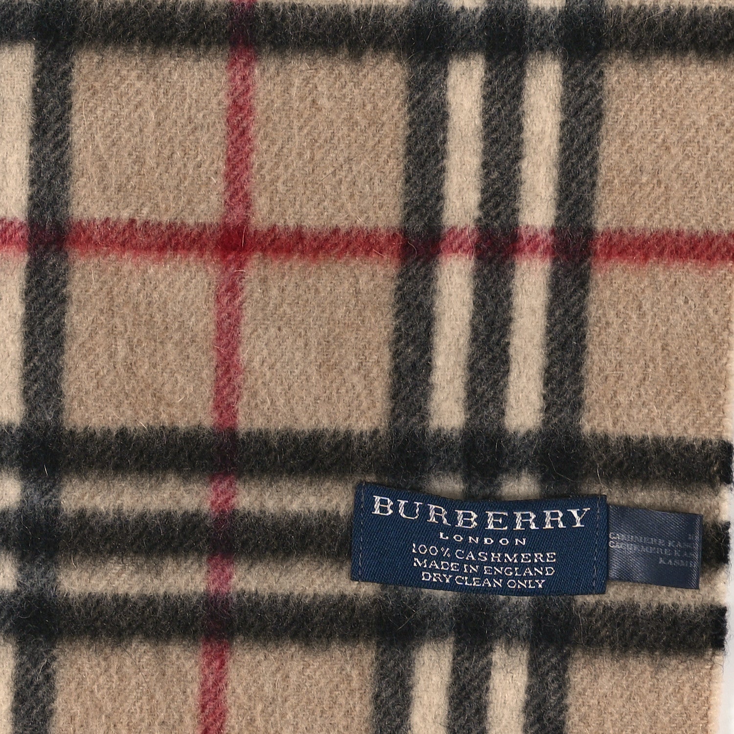 Burberry Cashmere House Check Fringe Scarf Camel 3 of 4