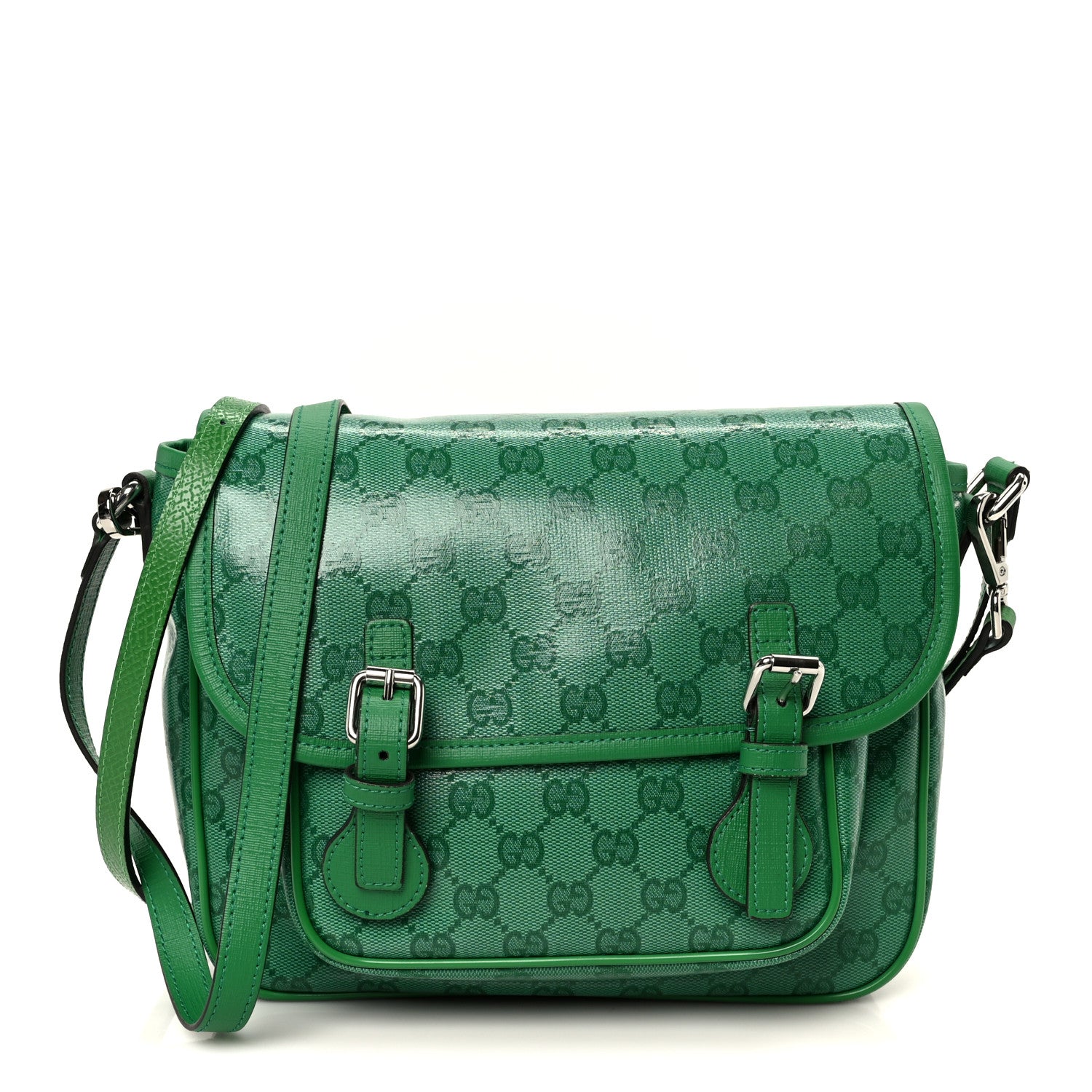 Gucci Monogram GG Childrens Messenger Bag Green 1 of 11
