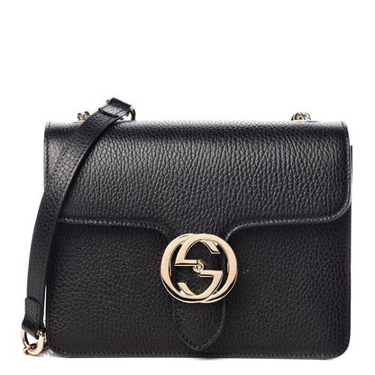 Gucci Dollar Calfskin Small Interlocking G Shoulder Bag Black 1 of 11