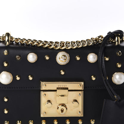 Gucci Calfskin Studded Small Padlock Shoulder Bag Black 11 of 11