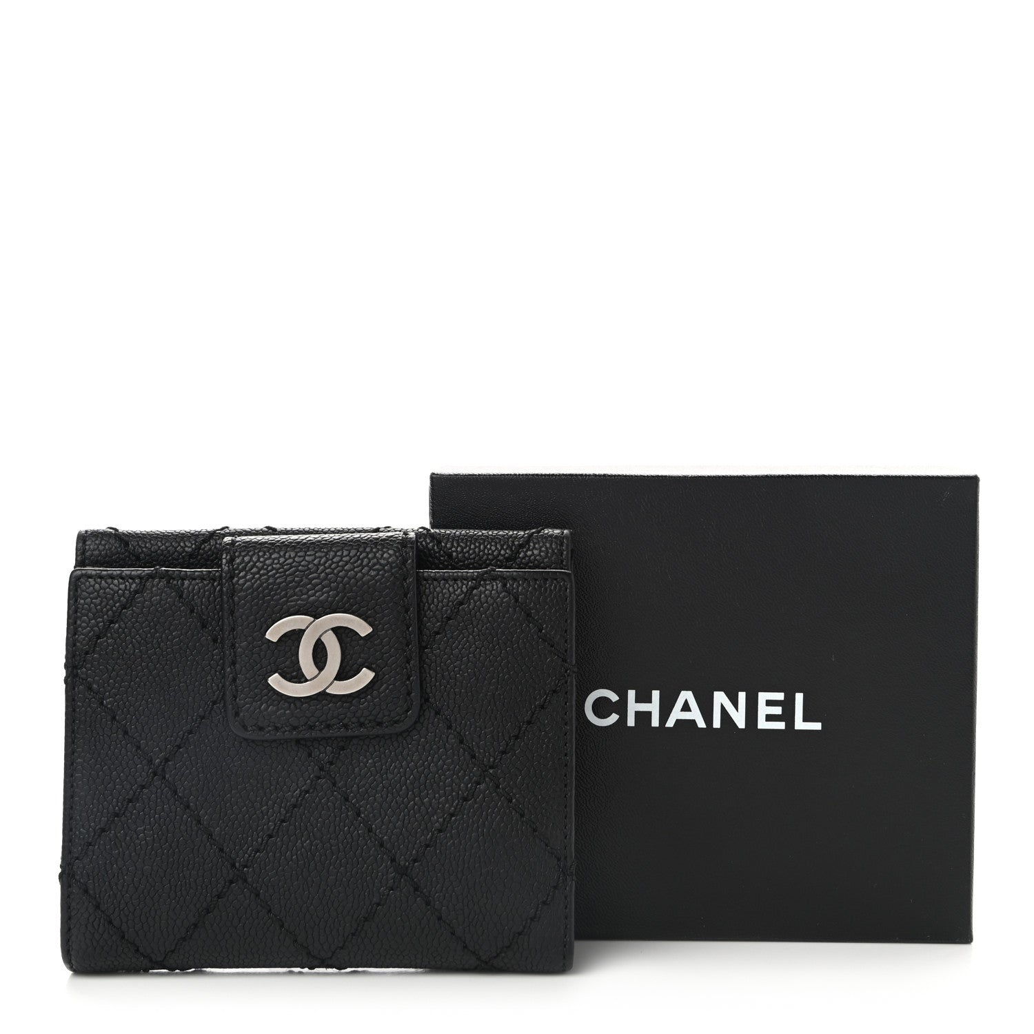 Chanel Caviar Outdoor Ligne French Wallet Black 10 of 10