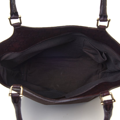 Gucci Guccissima Trim Canvas Hobo Dark Brown 6 of 13