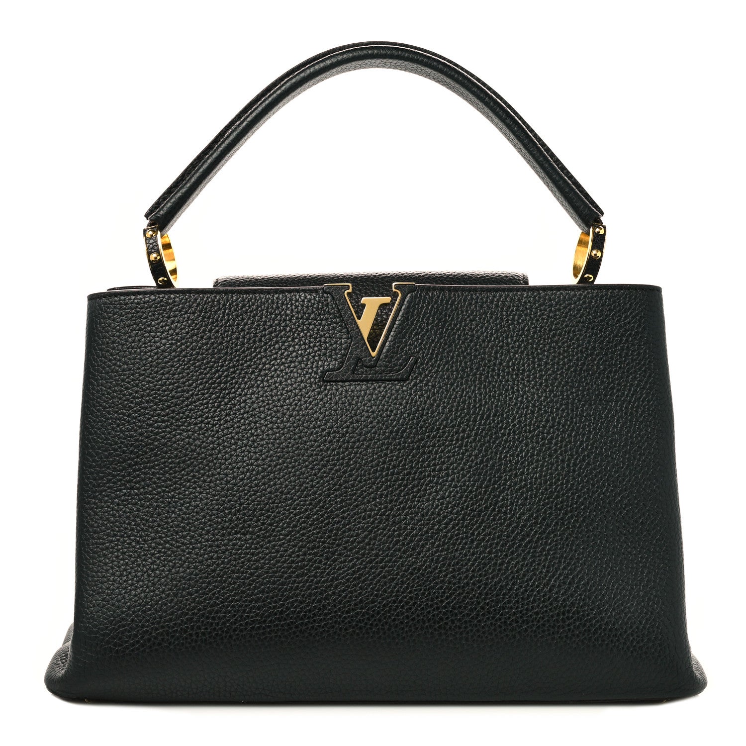 Louis Vuitton Taurillon Capucines MM Black Fuchsia 1 of 10