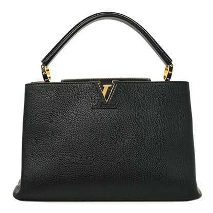 Louis Vuitton Taurillon Capucines MM Black Fuchsia 1 of 10