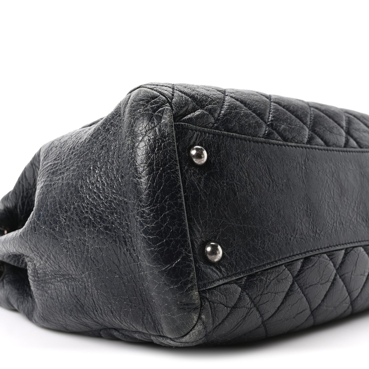 Chanel Glazed Calfskin Quilted Tote Navy 10 of 11