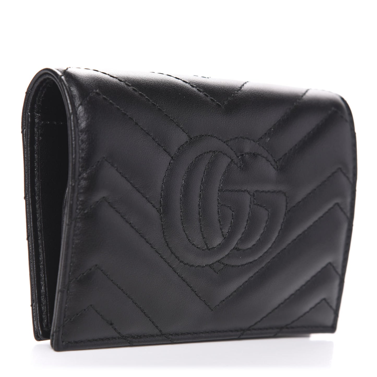 Calfskin Matelasse GG Marmont Passport Case Black
