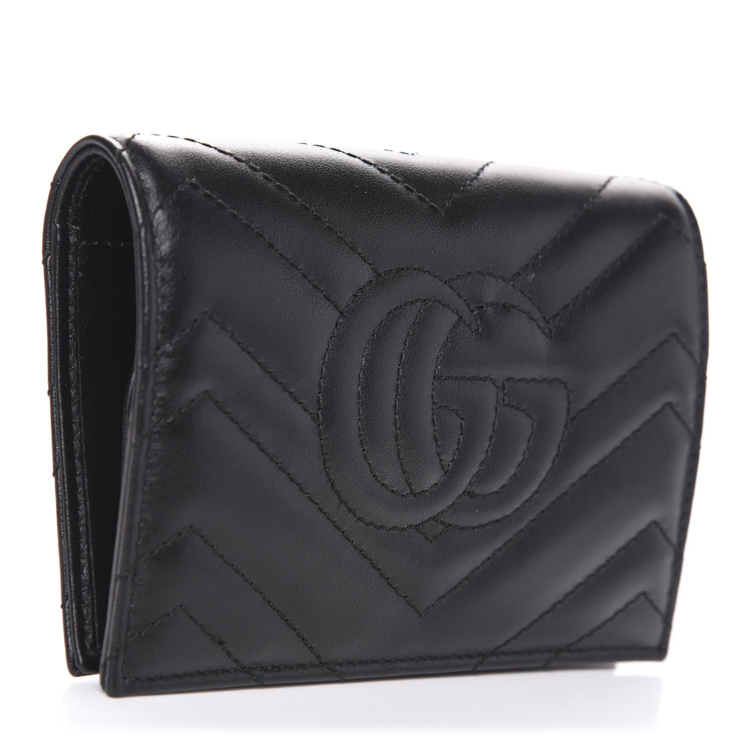 Gucci Calfskin Matelasse GG Marmont Passport Case Black 3 of 8