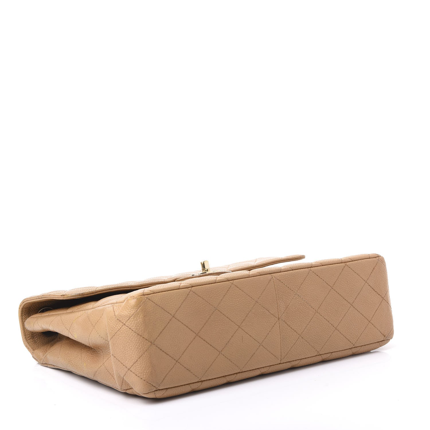 Chanel Caviar Quilted Jumbo Single Flap Beige 3 of 10