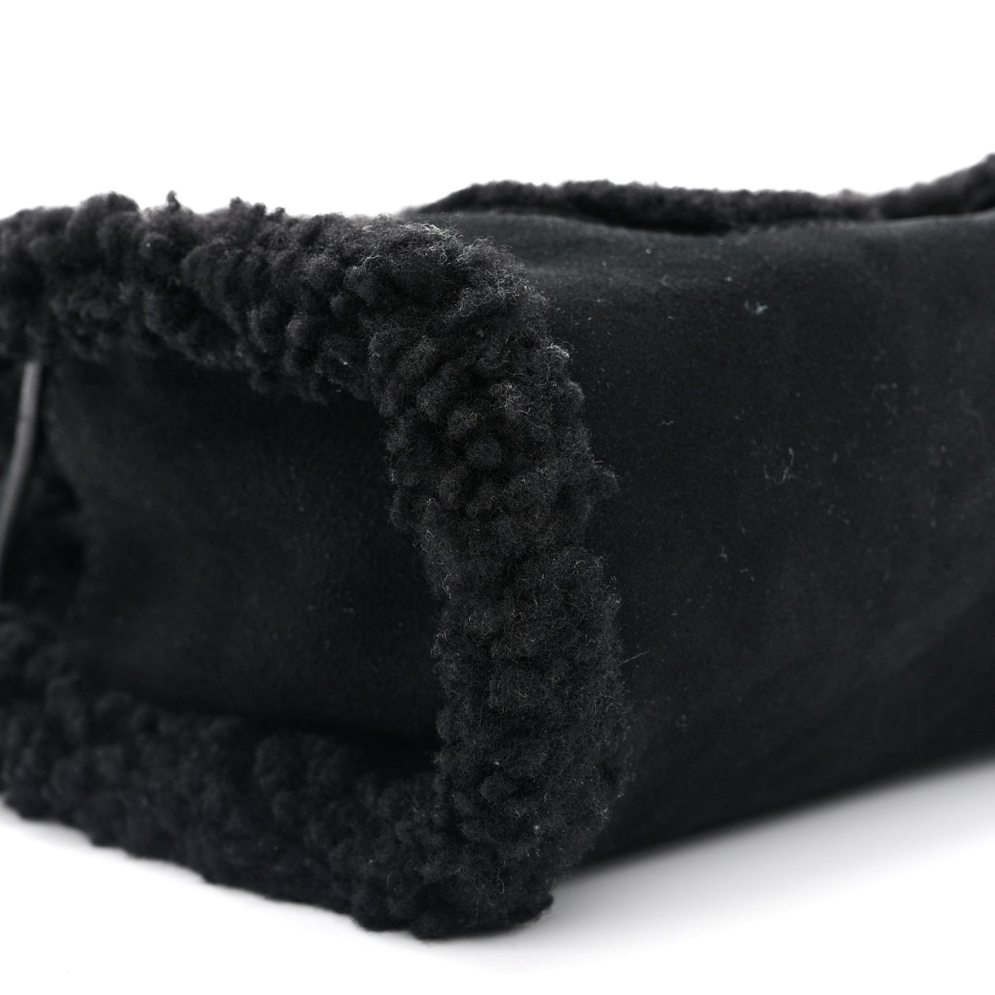 X UGG Suede shearling Small Shopping Bag Black