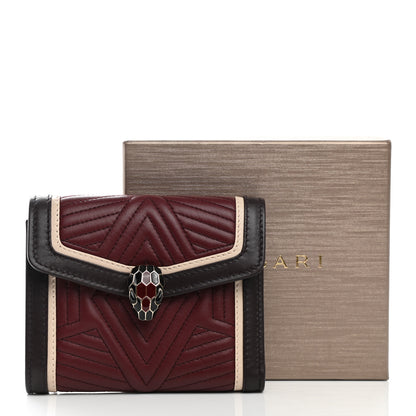 Bulgari Quilted Nappa Smooth Calfskin Serpenti Forever Diamond Blast Wallet Dark Red 7 of 7