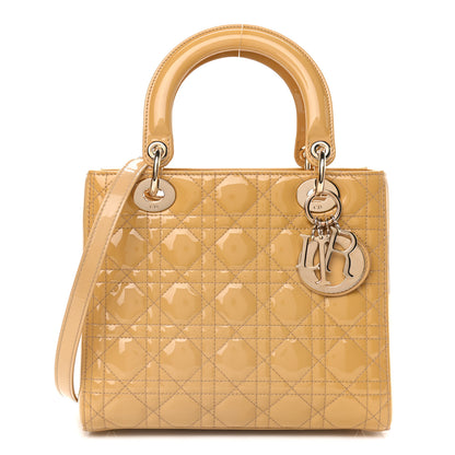 Christian Dior Patent Cannage Medium Lady Dior Beige 1 of 8