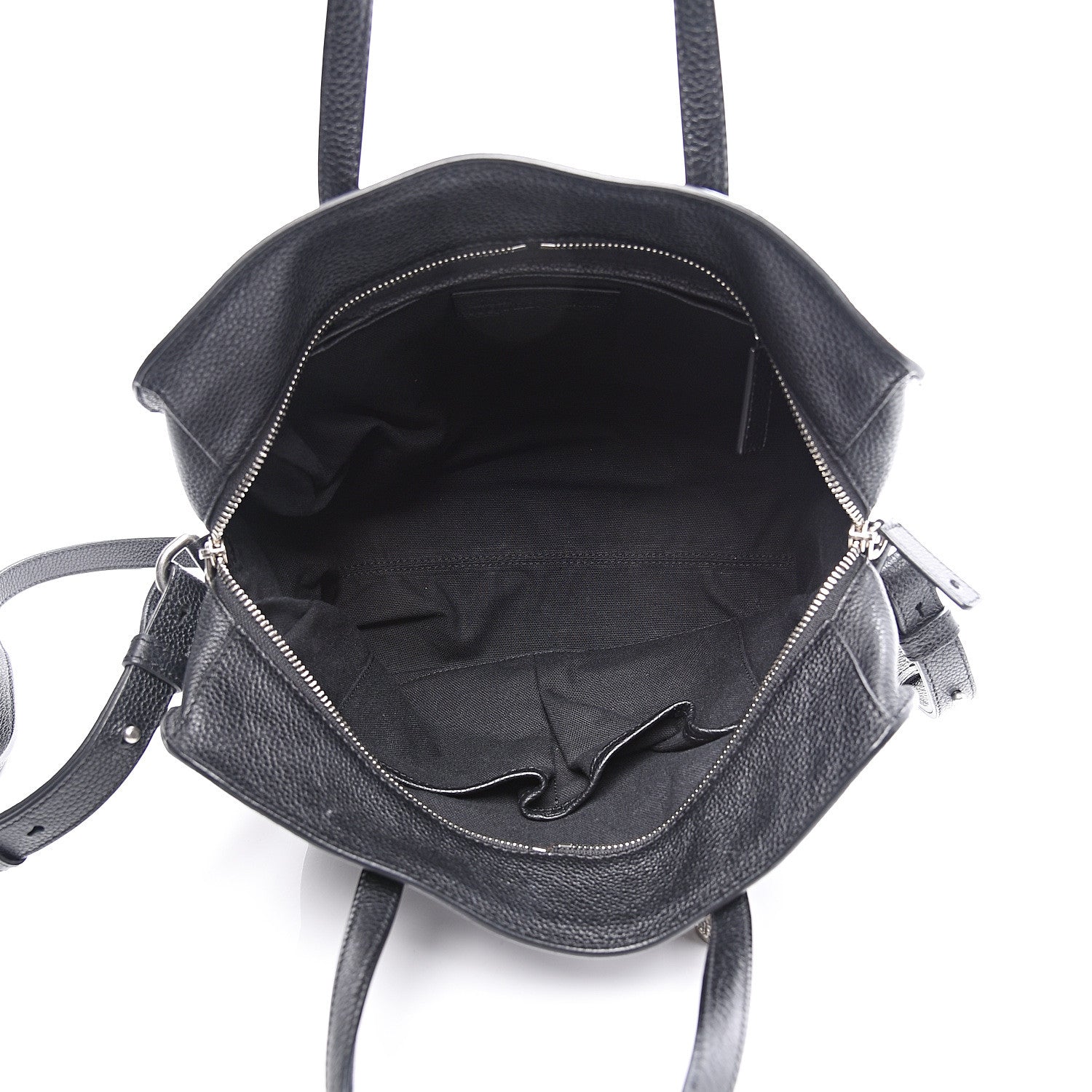 Alexander McQueen Pebbled Calfskin Small Skull Padlock Zip Around Tote Black 4 of 10
