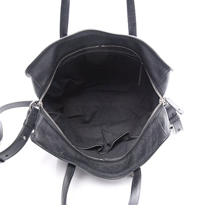 Alexander McQueen Pebbled Calfskin Small Skull Padlock Zip Around Tote Black 4 of 10