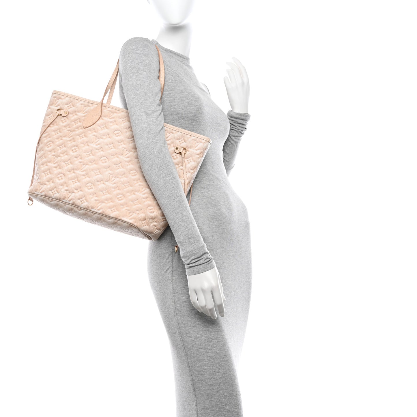 LOUIS VUITTON Empreinte Monogram Summer Stardust Neverfull MM Beige Clair