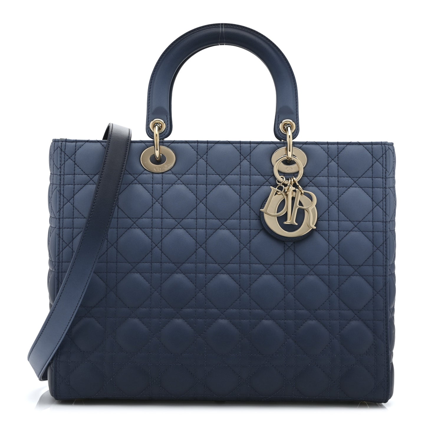 Lambskin Cannage Gradient Large Lady Dior Blue