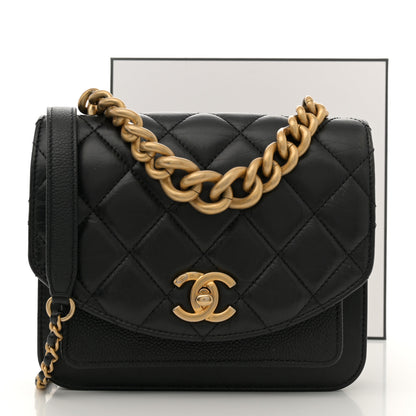 Chanel Calfskin Caviar Quilted Mini Chain Handle Flap Black 12 of 12