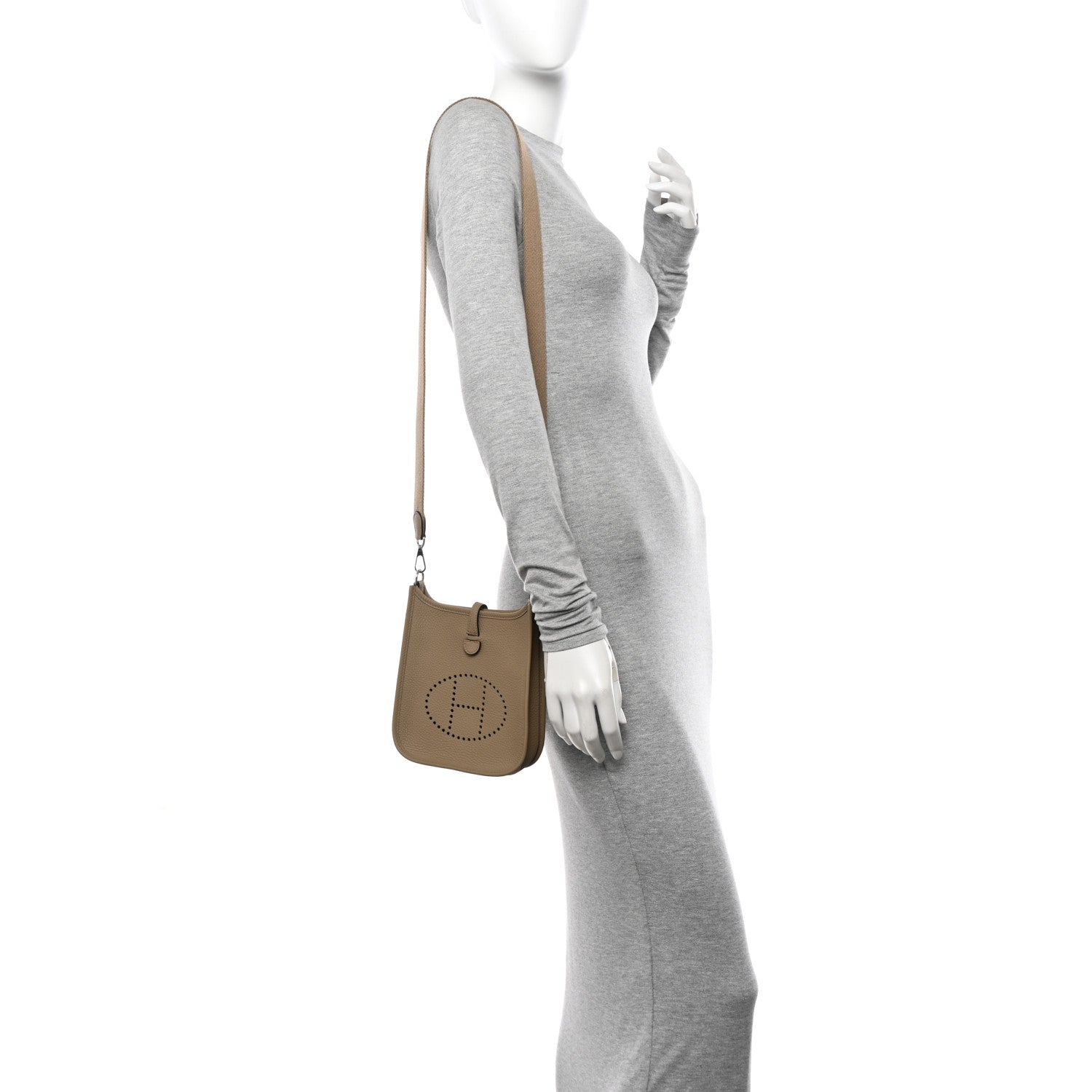 Hermes Taurillon Clemence Evelyne TPM Beige Marfa 3 of 11