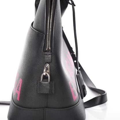 Balenciaga Signature Grained Calfskin Logo M Ville Top Handle Bag Black Rose Shocking 10 of 15