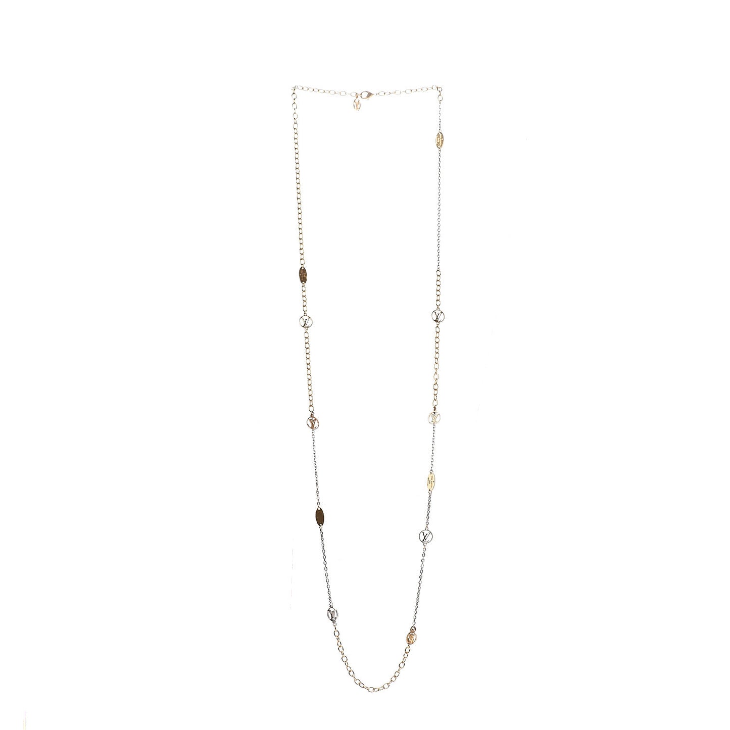 Logomania Sautoir Necklace Silver Gold