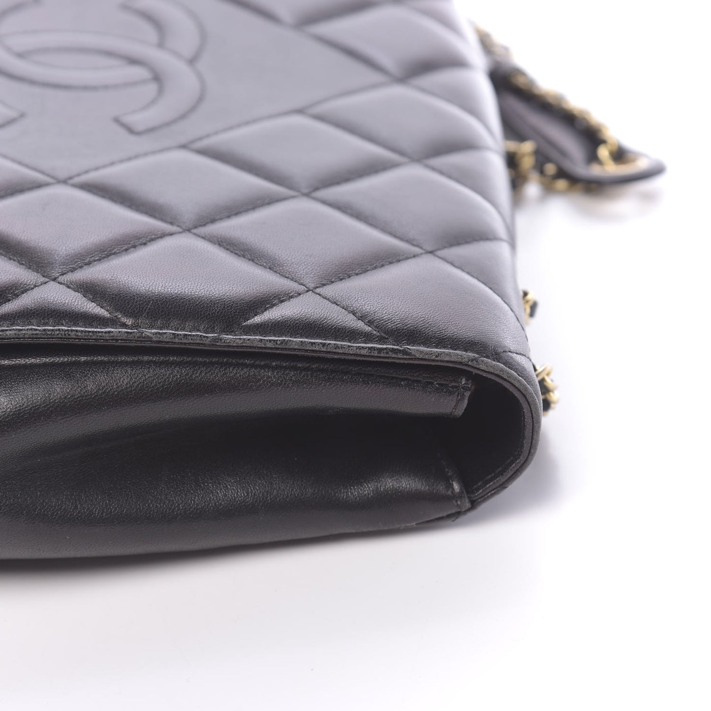 Lambskin Quilted Medium Diamond CC Flap Black