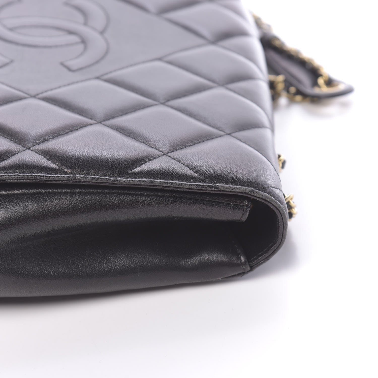 Chanel Lambskin Quilted Medium Diamond CC Flap Black 13 of 18