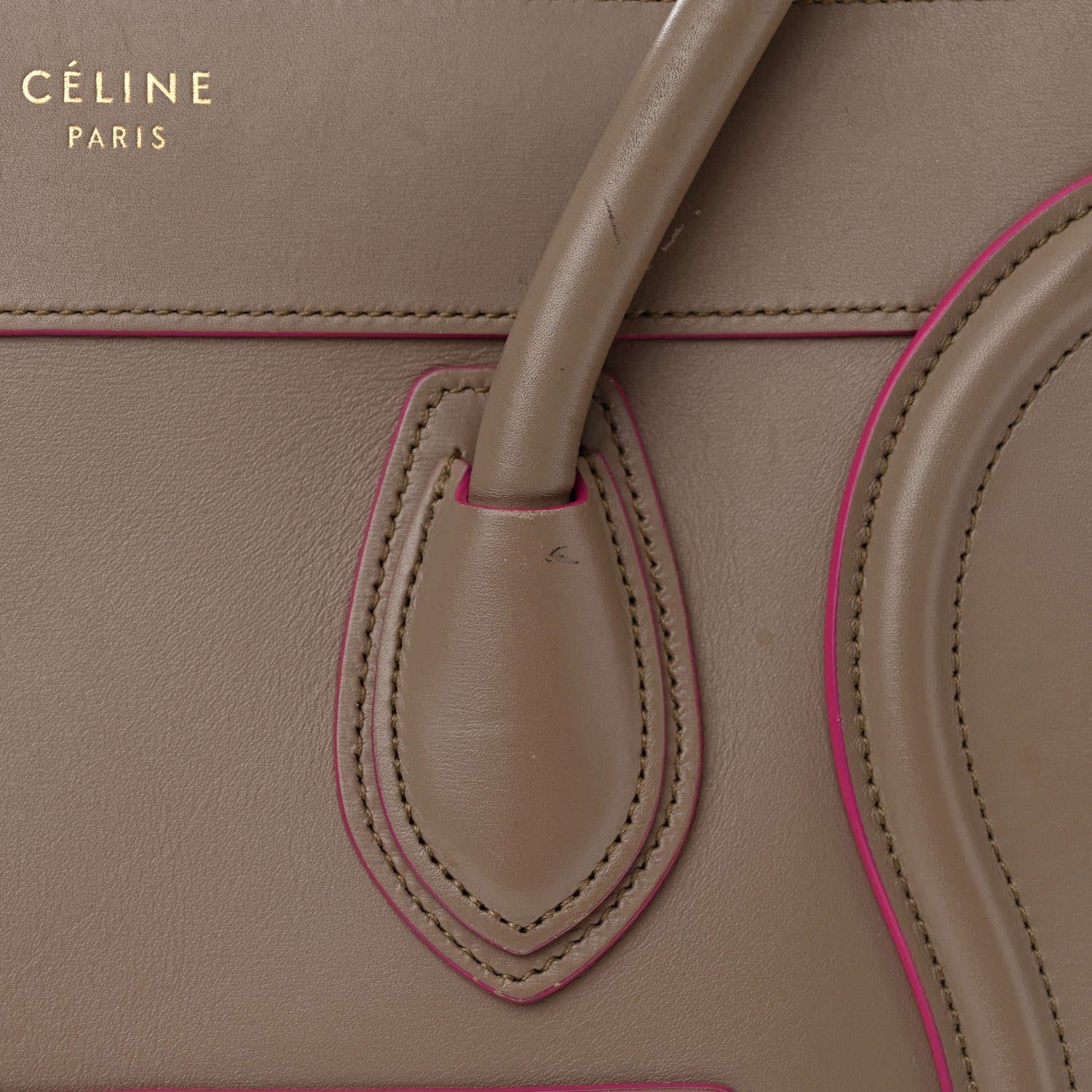 Celine Palmelato Calfskin Micro Luggage Beige 13 of 20