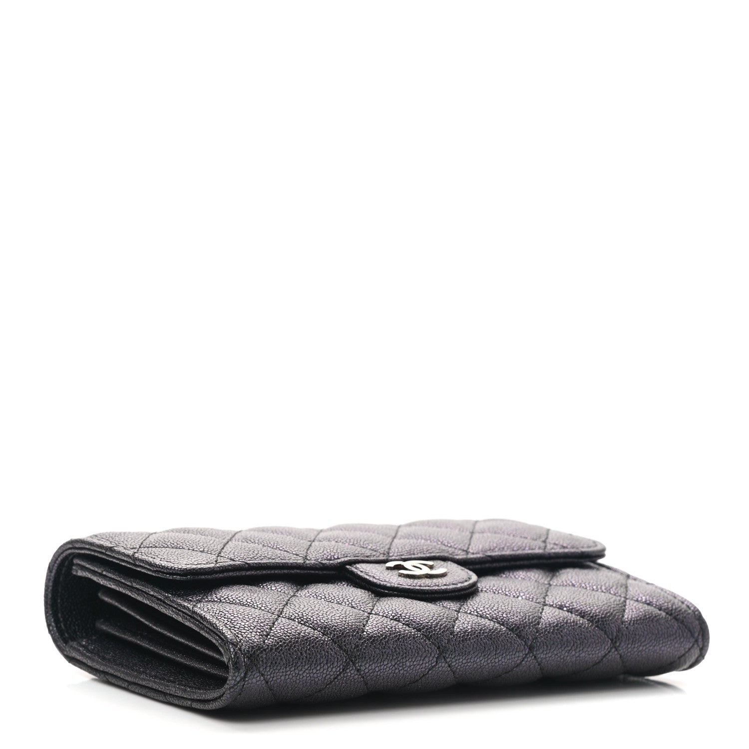 Chanel Iridescent Caviar Quilted Medium Flap Wallet Black 4 of 8
